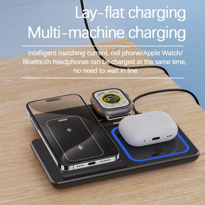 30W LED Fast Wireless Charger Stand 3 in 1