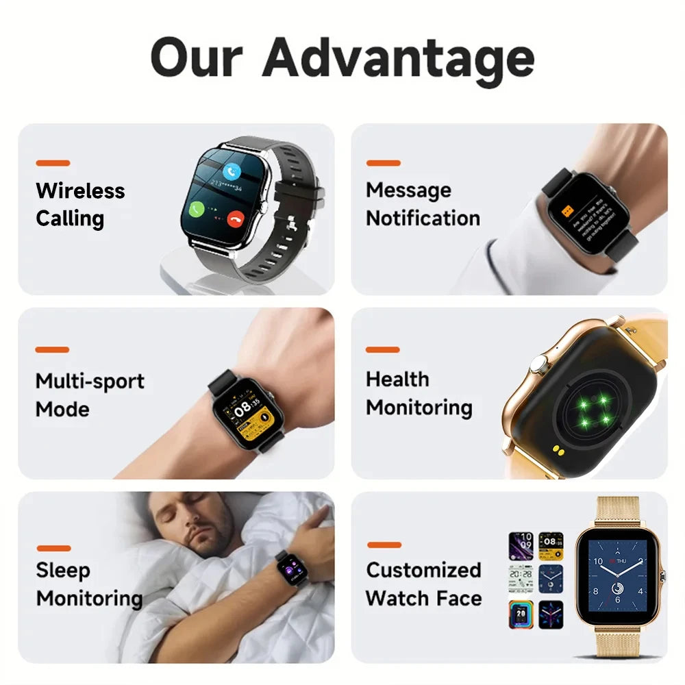 Smart Watch For Women + Touch Screen & Bluetooth Connection