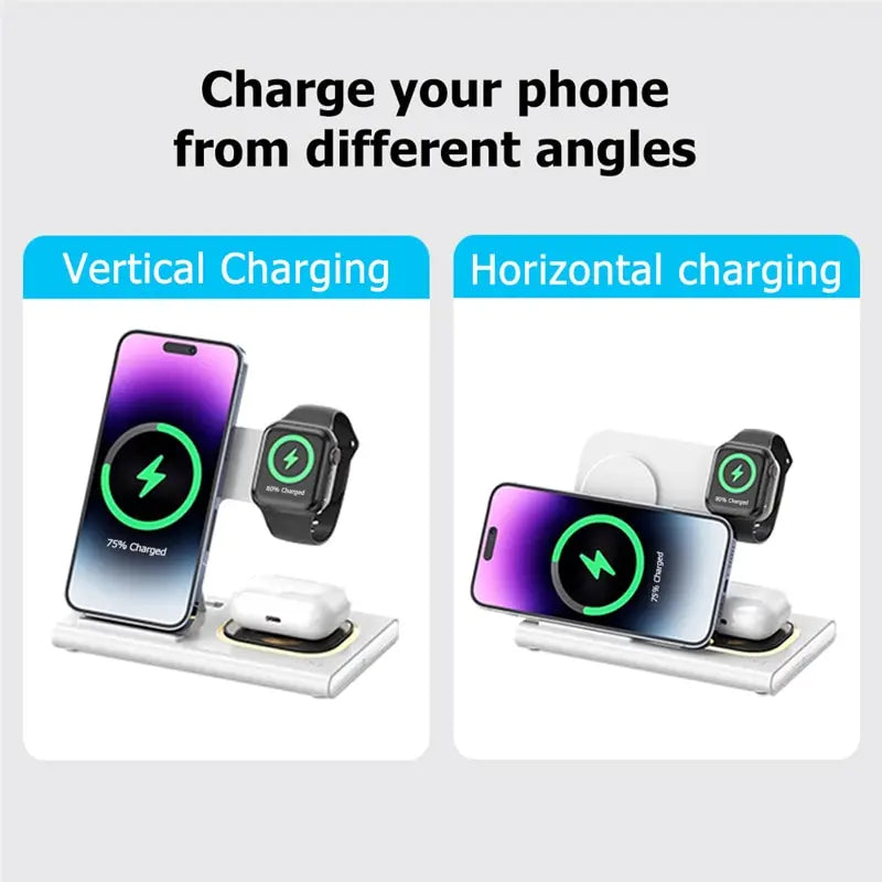 3 in 1 Wireless Charger Stand Pad For iPhone